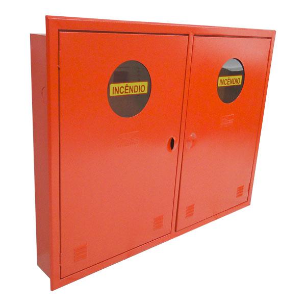 Caixa metálica de mangueira embutir com visor dupla 120x90x17cm