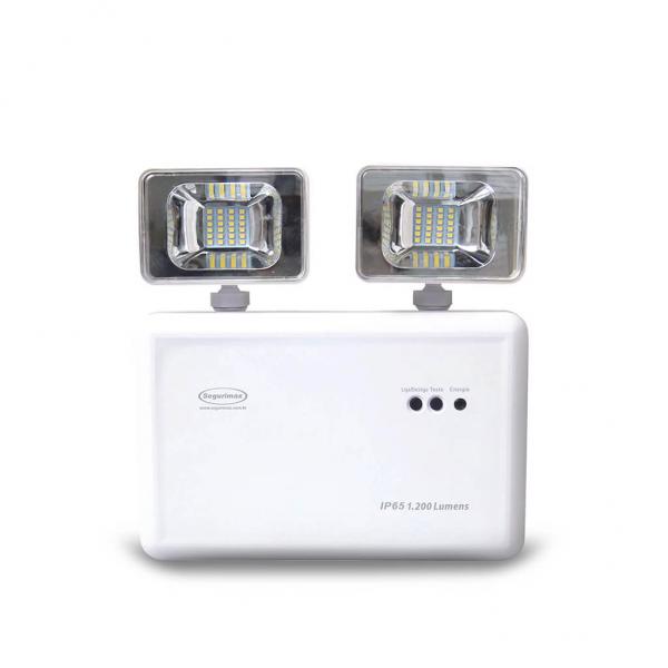 Bloco de iluminação de emergência autônoma LED 2 faróis 1200 lúmens